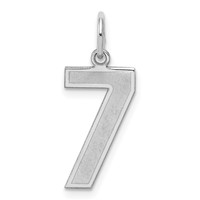 Sterling Silver Rhodium-plated Satin Number 7 Charm view 1