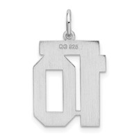 Sterling Silver Rhodium-plated Satin Number 10 Charm view 4