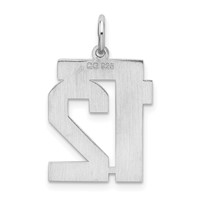 Sterling Silver Rhodium-plated Satin Number 12 Charm view 4