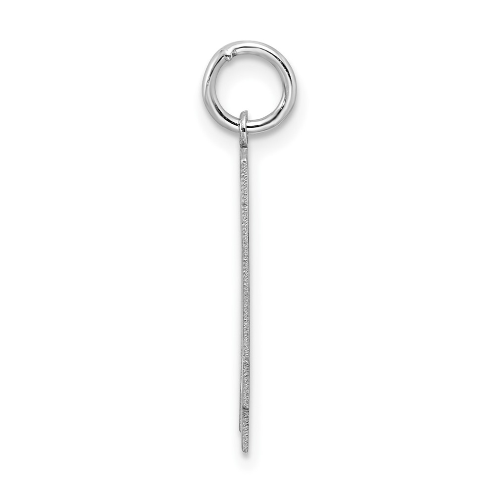 Sterling Silver/Rhodium-plated Satin Number 14 Charm (QPM14)