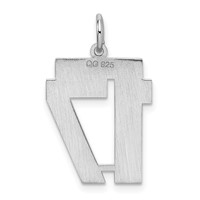Sterling Silver Rhodium-plated Satin Number 17 Charm view 4