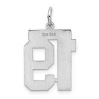 Sterling Silver Rhodium-plated Satin Number 19 Charm view 4