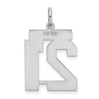 Sterling Silver Rhodium-plated Satin Number 21 Charm view 4