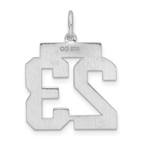 Sterling Silver Rhodium-plated Satin Number 23 Charm view 4