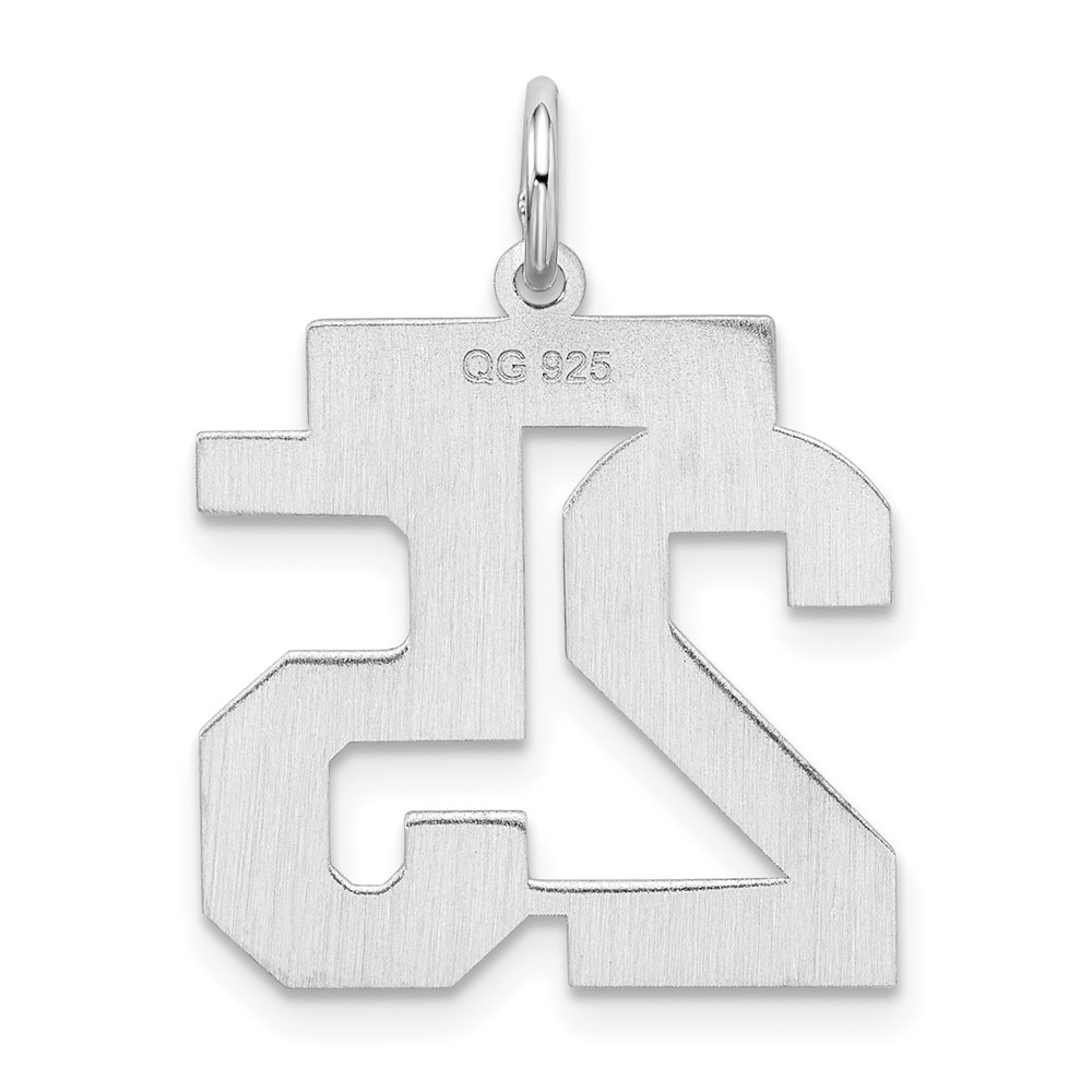 Sterling Silver/Rhodium-plated Satin Number 25 Charm (QPM25)