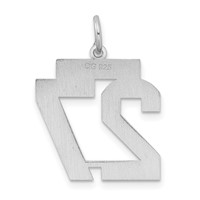 Sterling Silver Rhodium-plated Satin Number 27 Charm view 4