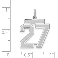 Sterling Silver Rhodium-plated Satin Number 27 Charm view 3