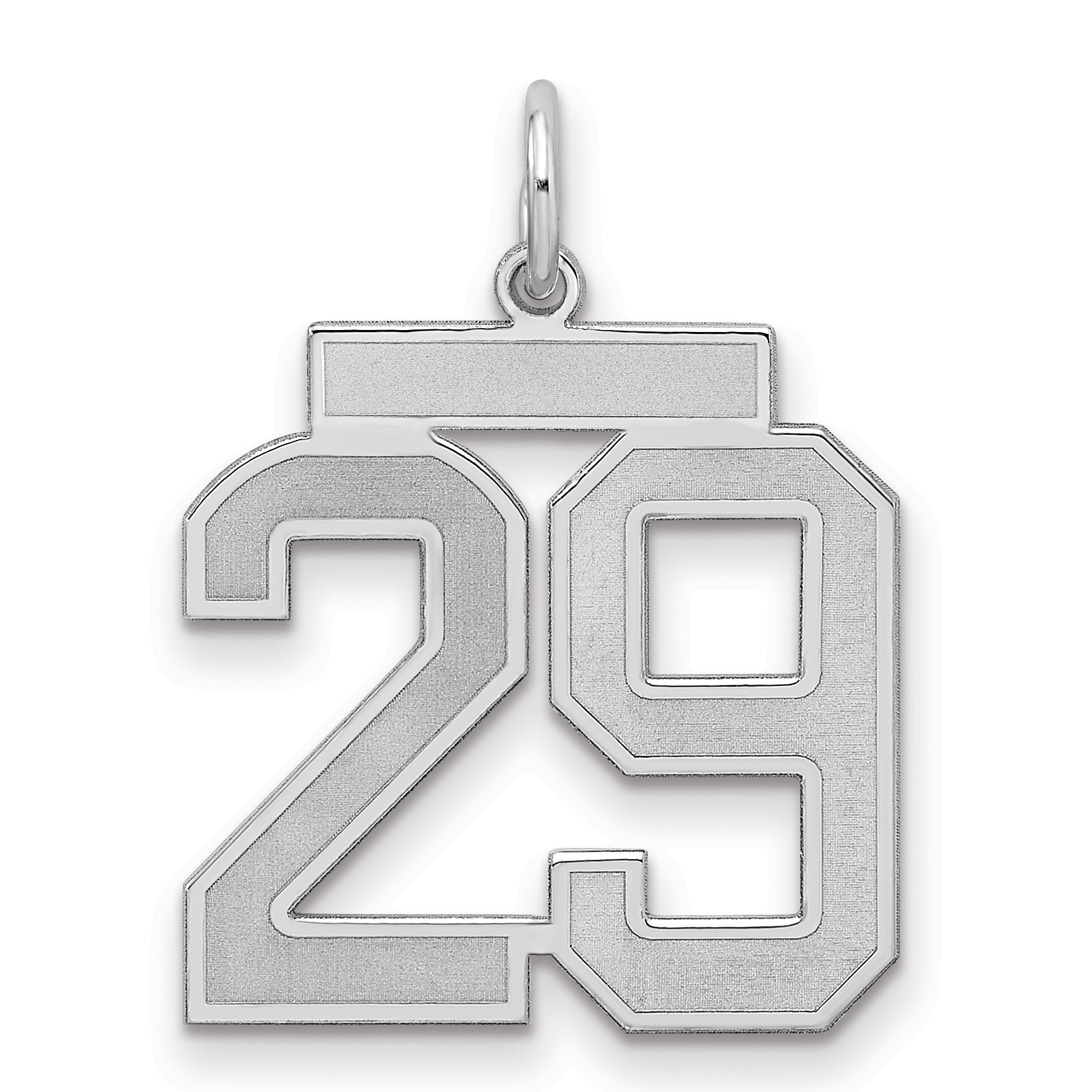 Sterling Silver/Rhodium-plated Satin Number 29 Charm (QPM29)