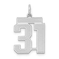 Sterling Silver Rhodium-plated Satin Number 31 Charm view 1