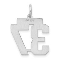 Sterling Silver Rhodium-plated Satin Number 37 Charm view 4