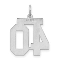 Sterling Silver Rhodium-plated Satin Number 40 Charm view 4