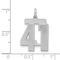 Sterling Silver Rhodium-plated Satin Number 41 Charm view 2