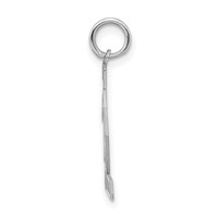 Sterling Silver Rhodium-plated Satin Number 42 Charm view 2
