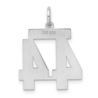 Sterling Silver Rhodium-plated Satin Number 44 Charm view 4