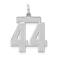 Sterling Silver Rhodium-plated Satin Number 44 Charm view 1
