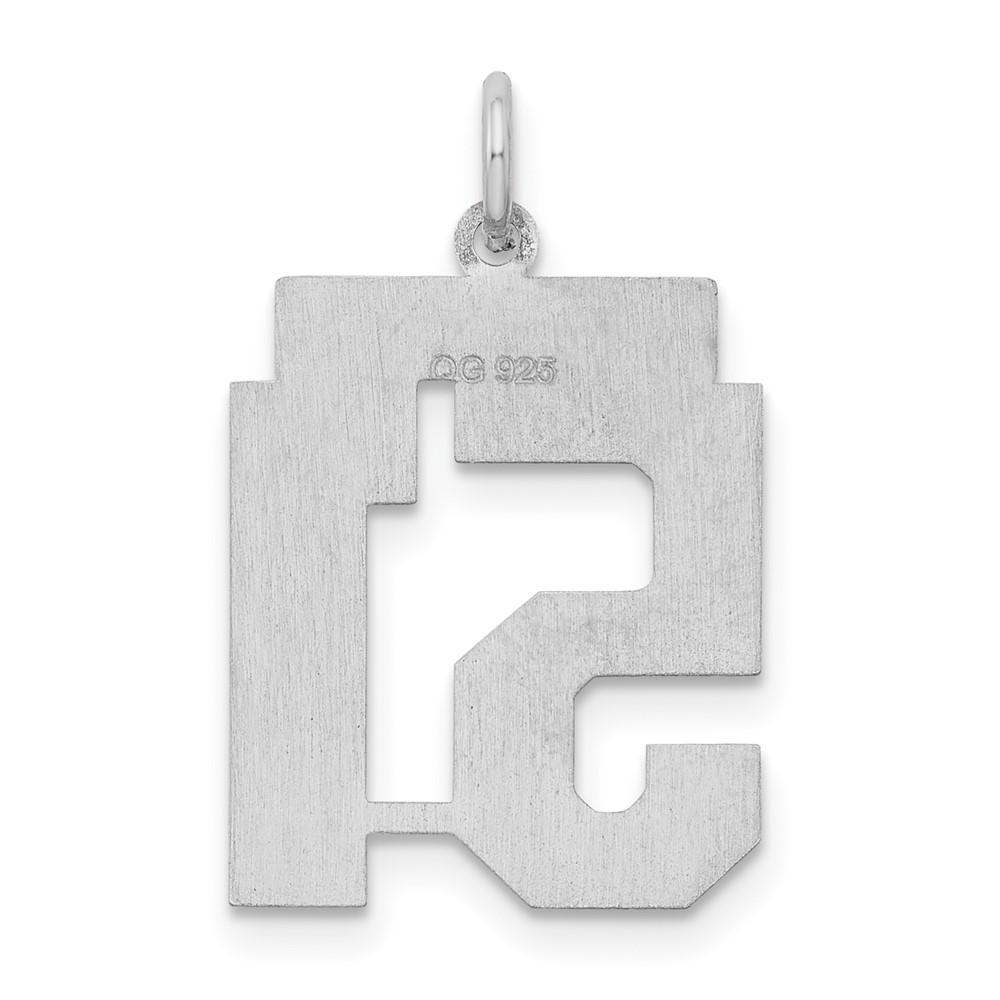 Sterling Silver/Rhodium-plated Satin Number 51 Charm (QPM51)