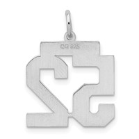 Sterling Silver Rhodium-plated Satin Number 52 Charm view 4