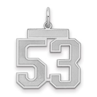 Sterling Silver Rhodium-plated Satin Number 53 Charm view 1