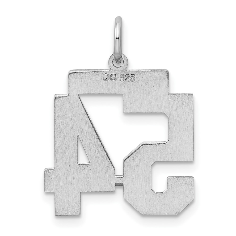 Sterling Silver/Rhodium-plated Satin Number 54 Charm (QPM54)