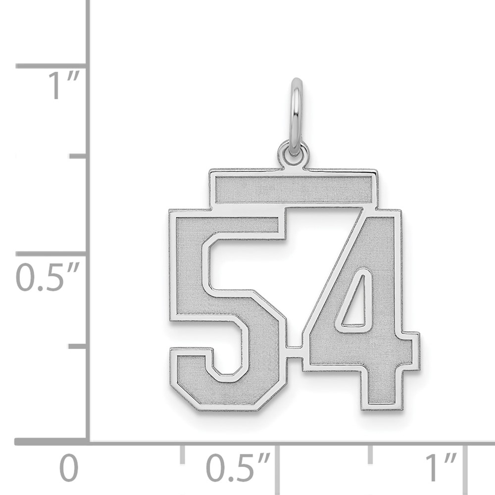 Sterling Silver/Rhodium-plated Satin Number 54 Charm (QPM54)