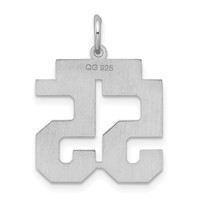 Sterling Silver Rhodium-plated Satin Number 55 Charm view 4