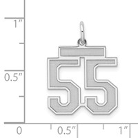 Sterling Silver Rhodium-plated Satin Number 55 Charm view 3