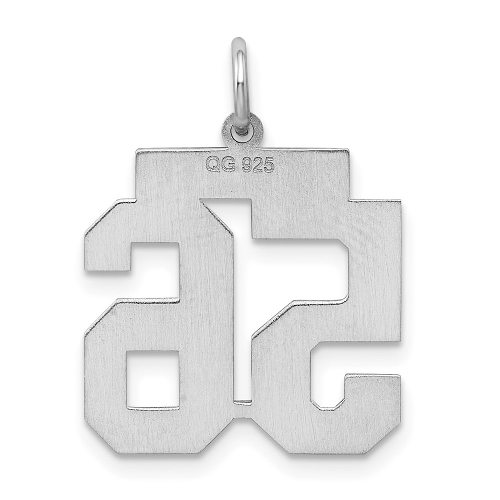 Sterling Silver/Rhodium-plated Satin Number 56 Charm (QPM56)