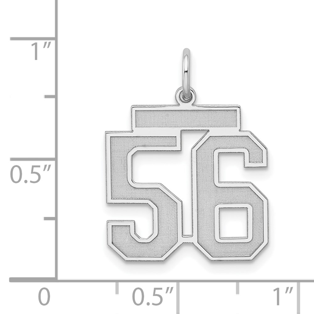 Sterling Silver/Rhodium-plated Satin Number 56 Charm (QPM56)