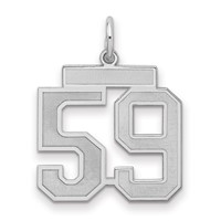 Sterling Silver Rhodium-plated Satin Number 59 Charm view 1