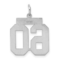 Sterling Silver Rhodium-plated Satin Number 60 Charm view 4