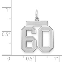 Sterling Silver Rhodium-plated Satin Number 60 Charm view 3