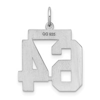 Sterling Silver Rhodium-plated Satin Number 64 Charm view 4