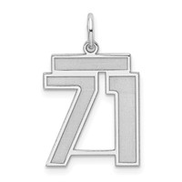 Sterling Silver Rhodium-plated Satin Number 71 Charm view 1