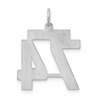 Sterling Silver Rhodium-plated Satin Number 74 Charm view 4