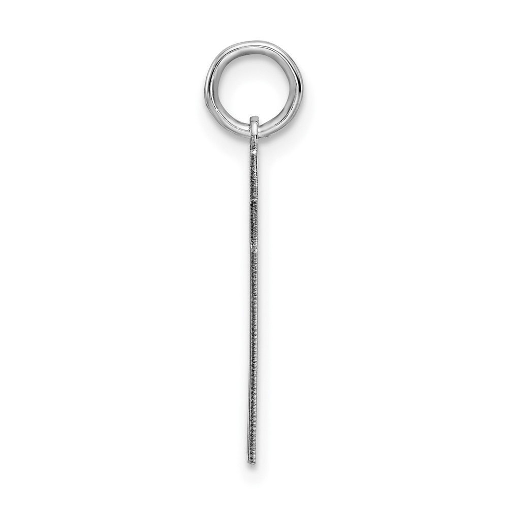 Sterling Silver/Rhodium-plated Satin Number 77 Charm (QPM77)