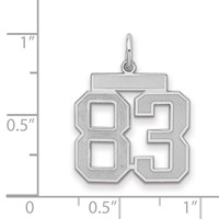 Sterling Silver Rhodium-plated Satin Number 83 Charm view 2