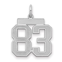 Sterling Silver Rhodium-plated Satin Number 83 Charm view 1