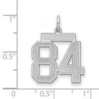 Sterling Silver Rhodium-plated Satin Number 84 Charm view 2