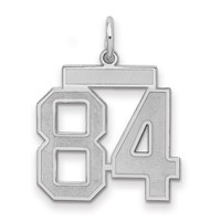 Sterling Silver Rhodium-plated Satin Number 84 Charm view 1