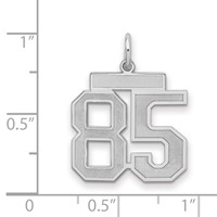 Sterling Silver Rhodium-plated Satin Number 85 Charm view 2