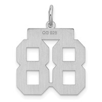 Sterling Silver Rhodium-plated Satin Number 88 Charm view 4