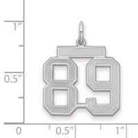 Sterling Silver Rhodium-plated Satin Number 89 Charm view 2