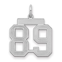 Sterling Silver Rhodium-plated Satin Number 89 Charm view 1