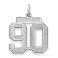 Sterling Silver Rhodium-plated Satin Number 90 Charm view 1
