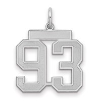 Sterling Silver Rhodium-plated Satin Number 93 Charm view 1