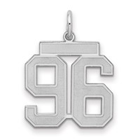 Sterling Silver Rhodium-plated Satin Number 96 Charm view 1