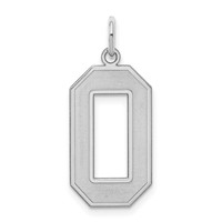 Sterling Silver Rhodium-plated Satin Number 0 Charm view 1