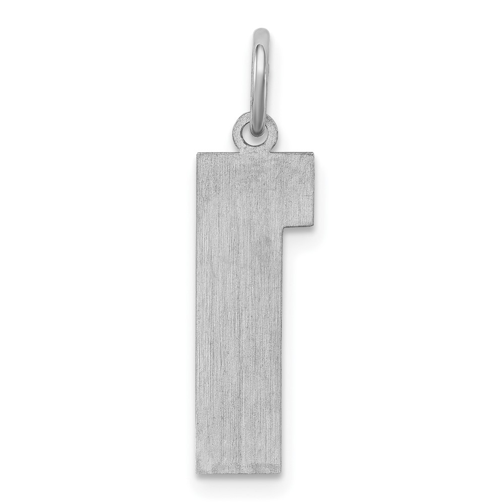 Sterling Silver/Rhodium-plated Satin Number 1 Charm (QPP01)