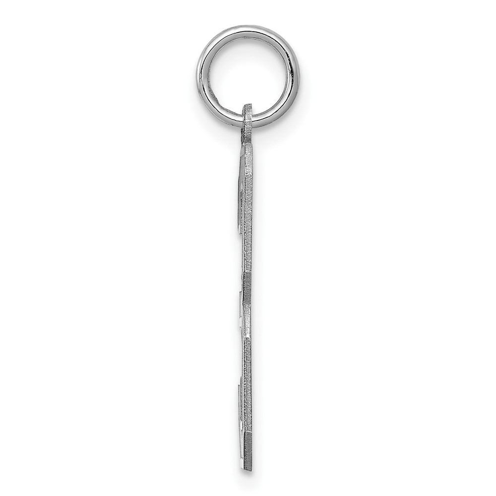 Sterling Silver/Rhodium-plated Satin Number 3 Charm (QPP03)