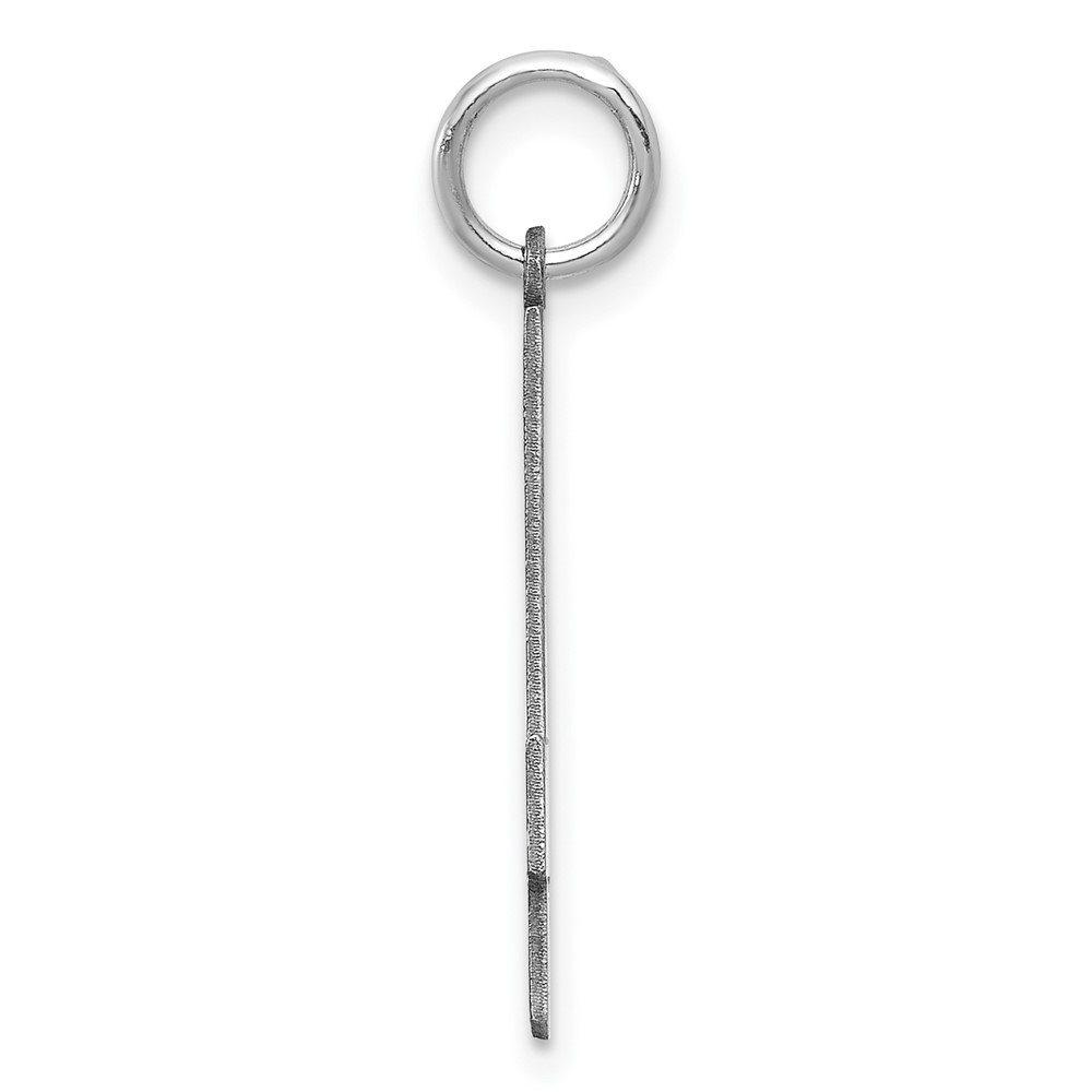 Sterling Silver/Rhodium-plated Satin Number 4 Charm (QPP04)